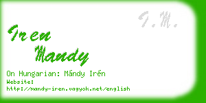 iren mandy business card